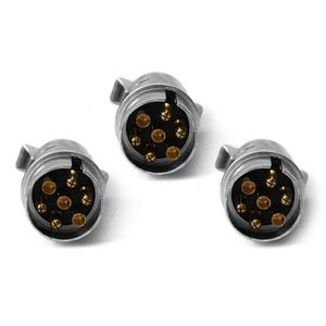 Elinz Trailer Plug 7 PIN Large Round Metal Connector Adaptor Socket Car Caravan Boat 3x