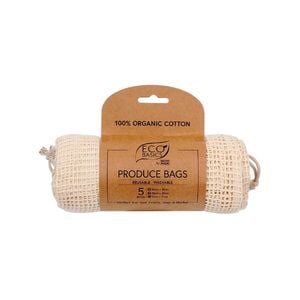 White Magic Reusable Cotton Produce Bags Set Of 5