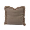 Naturally Sheepskins 45x45cm Brown French Linen Cushion With Lambskin Trim (with Insert)