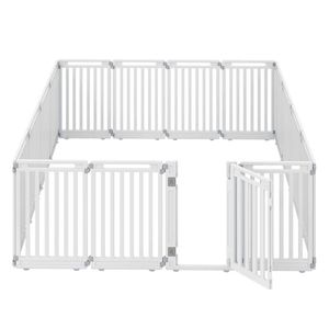 Costway Dog Pet Fence Portable Exercise Play Pen-White