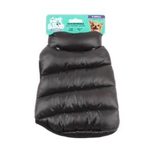 Art & Bob 20cm Black X-Small Reversible Puffer Dog Jacket