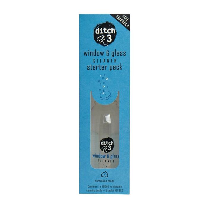 Ditch 3 Window and Glass Cleaner Starter Pack and Tablet Refill