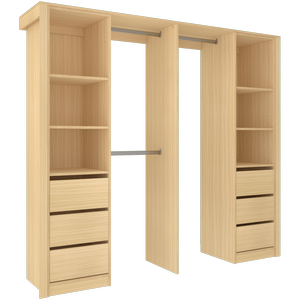 Lugna 2100 - 2400mm Sand Pack 6 Opening Built in Wardrobe Package