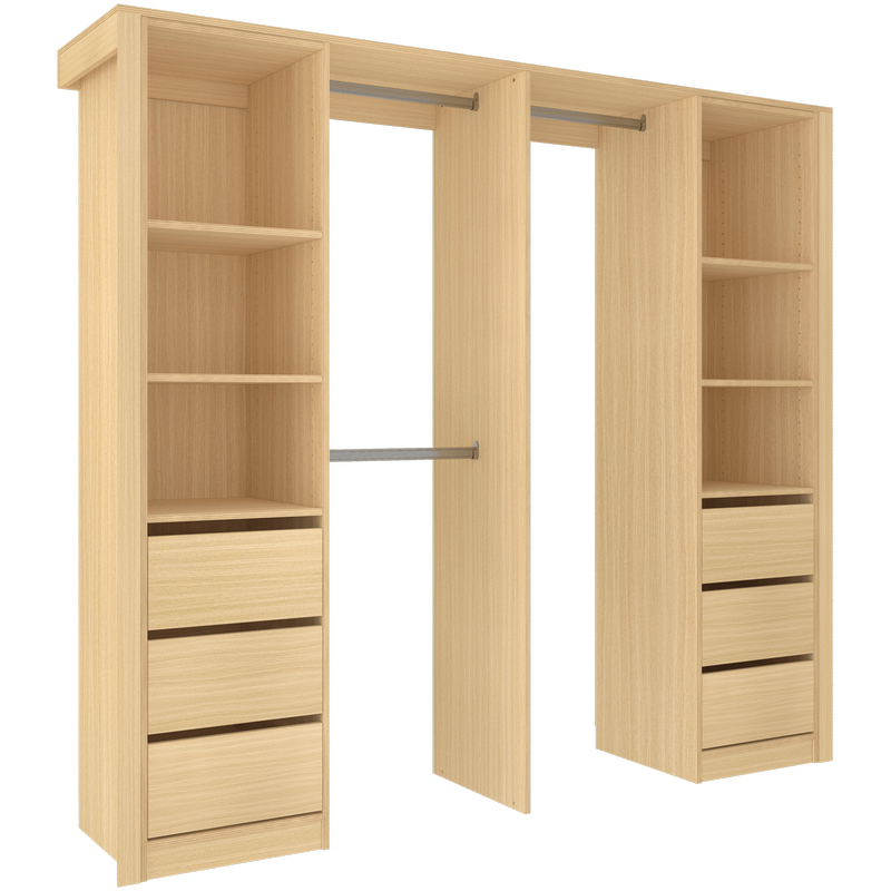 Lugna 2100 - 2400mm Sand Pack 6 Opening Built in Wardrobe Package