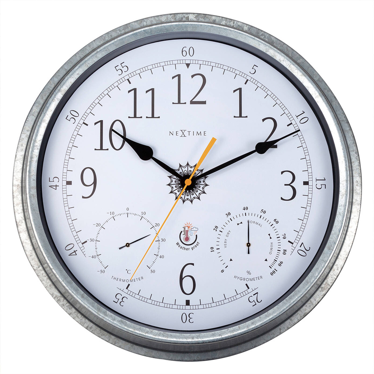 NeXtime 40.5cm Tulip Outdoor Galvanised Metal Wall Clock - Bunnings ...