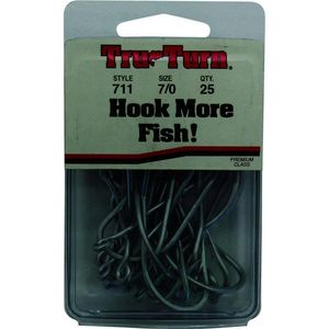 Tru Turn 711 Forged Perma Streel Cone Cut Fishing Hook 25pk 7/0
