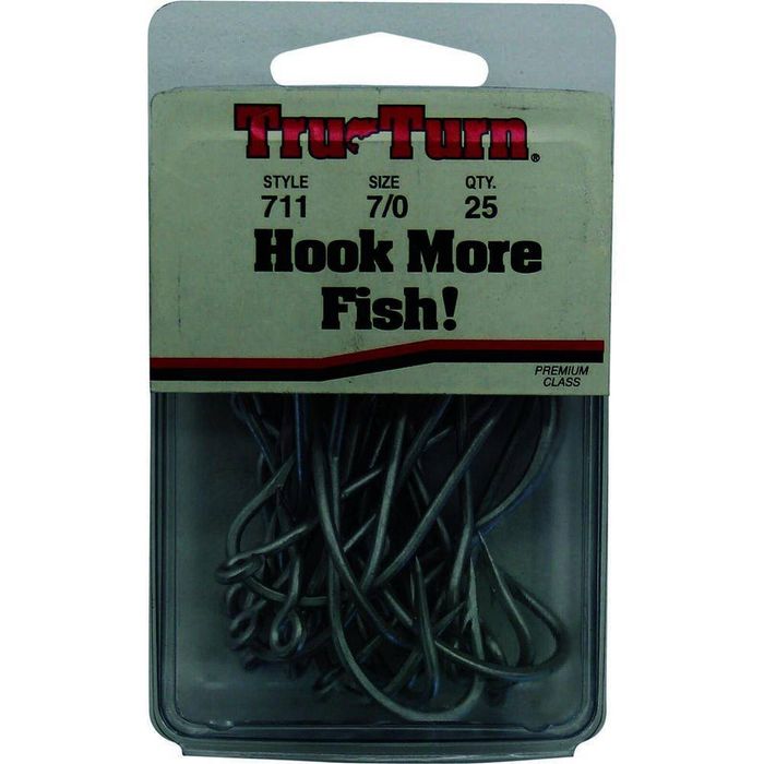 Tru Turn 711 Forged Perma Streel Cone Cut Fishing Hook 25pk 7/0