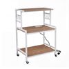 Costway 3Tier Kitchen Rolling Utility Cart Power Outlet 10Hook Natural
