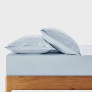 Dreamaker 400TC Premium Cotton Sateen Fitted Sheet Set Sky Single Bed