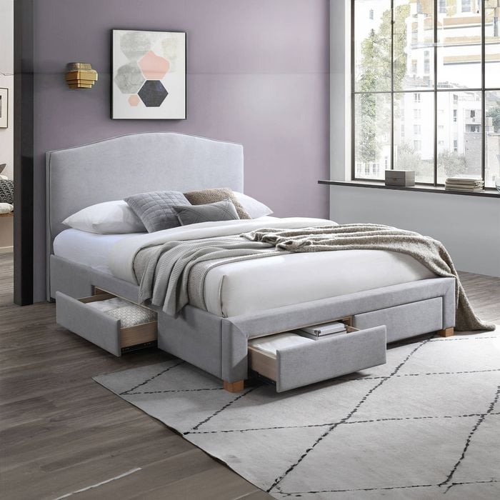 Donna King Bed Frame 4 Drawer Storage Grey