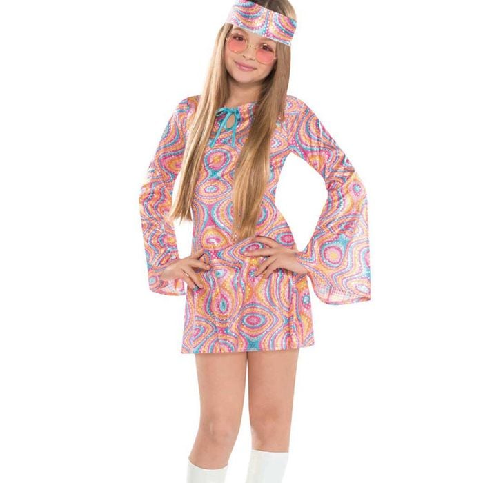 Rainbow Swirl Teen Girls 70s Disco Diva Costume - 14-16