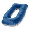 Catzon Pregnancy Pillow J Shaped Velvet Cover-bluegray(s)