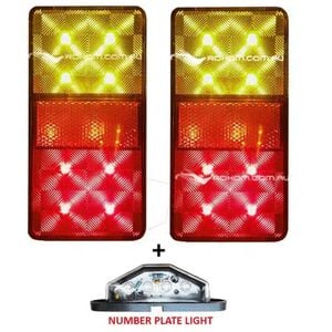 Roxom LED Boat Trailer Lights 80 x 150 with Number Plate Light