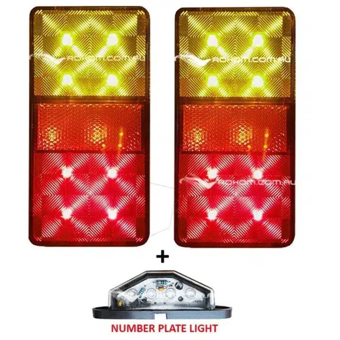 Roxom LED Boat Trailer Lights 80 x 150 with Number Plate Light