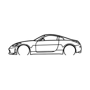 Ignite Laser Nissan 350Z Silhouette Metal Wall Art Rustic Metal 15.7inch/40cm