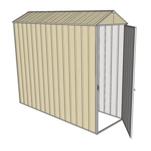 Build-a-Shed 0.8 x 2.3 x 2.1m Gable Single Hinged Door Shed - Cream