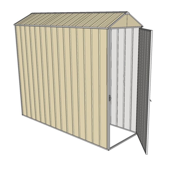 Build-a-Shed 0.8 x 2.3 x 2.1m Gable Single Hinged Door Shed - Cream