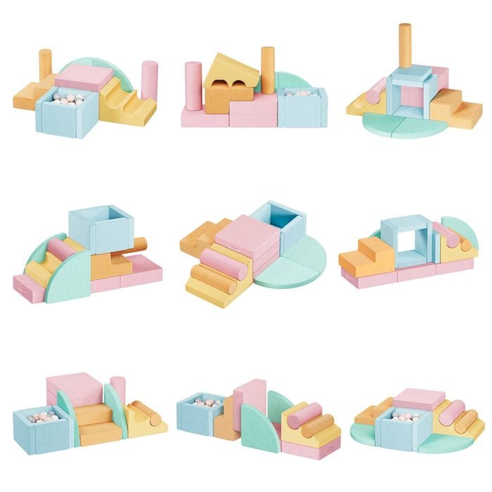 Ufurniture 12pcs Climb and Crawl Playset Convertible Toddler Play Couch Modular Climb Playset