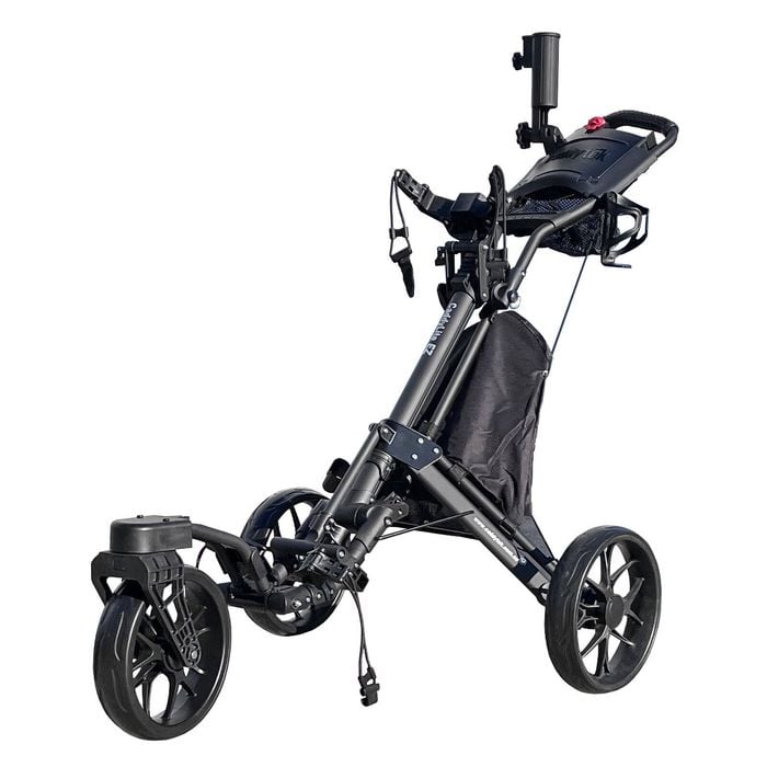 CaddyTek CaddyLite EZ-S Pro Swivel 3-Wheel Golf Buggy - Black