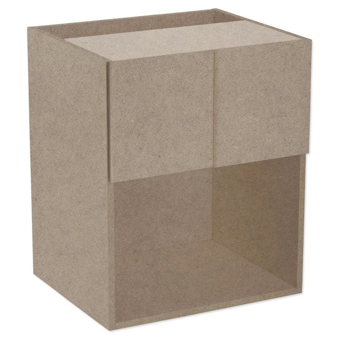 Kaboodle 600mm Raw Board Modern Microwave Wall Cabinet - Raw Board