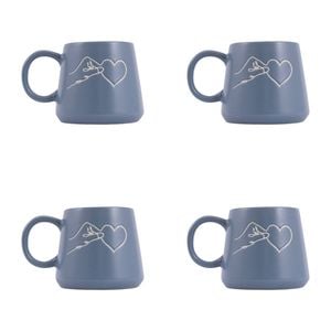 4PK Splosh Heartfelt For All You Are 440ml Stoneware Mug Coffee/Tea Cup - Blue