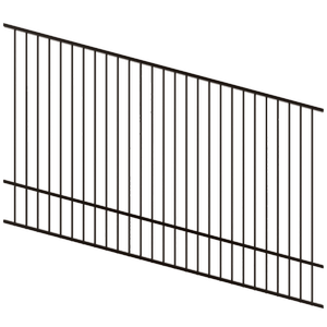 ProtectorAl 1201 - 2400 x 1500mm Black Satin Raked Up to 15º Flat Top Pool Fence Panel - Black