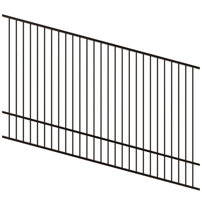 ProtectorAl 1201 - 2400 x 1500mm Black Satin Raked Up to 15º Flat Top Pool Fence Panel - Black