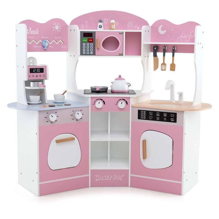 Costway Kids Pretend Play Kitchen Pink