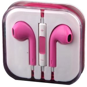 Handsfree Headphone Earphone w/ Mic 3.5mm Connector Jack - Pink