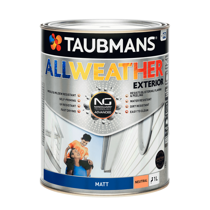 Taubmans 1L Neutral Matt All Weather Exterior Paint
