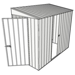 Build-A-Shed 1.2 x 2.3 x 2.0m Tunnel Shed Tunnel Hinged Door with 1 Sliding Side Door - Zinc