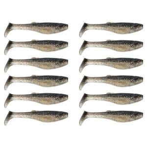 2x 6PK 3In Rapala Crush City Heavy Hitter Plastic Paddle Tail Lures -Black Gold