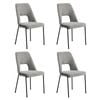 Oikiture 4x Dining Chairs Chenille Fabric Grey