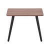 Peony Wooden Side Table Metal Legs Base Dining Room Furniture - Brown