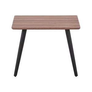 Peony Wooden Side Table Metal Legs Base Dining Room Furniture - Brown