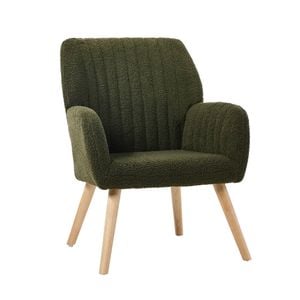 Oikiture Armchair Lounge Sofa Chair Sherpa Accent Chairs Armchairs Couches Green