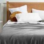 Accessorize Bedroom Collection 240cm x 260cm Grey Super Soft Plush Blanket - Grey