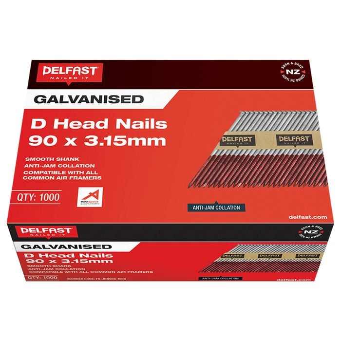 Delfast 90 x 3.15mm D-Head Nail Galvanised - 1000 Pack