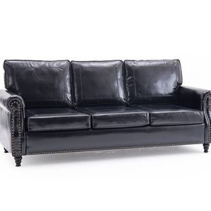 Cassandra 3-seater Sofa PU - Black