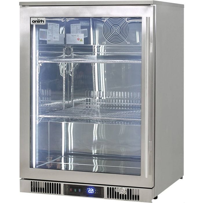 Rhino Stainless Glass Door Bar Fridge - (Left Hinged) - ENV1L-SS
