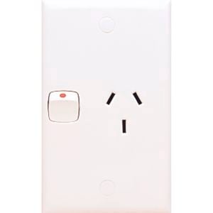 HPM Single Powerpoint 15 Amp Vertical White