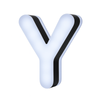 Lit Up 3D Led Letter Y Illuminated Opal Acrylic 100mmHx92mmWx23mmD