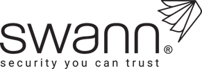 Swann logo in grayscale with tagline below "security you can trust"