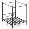 Costway Canopy Bed Frame Queen Modern 4-poster Metal Platform Black