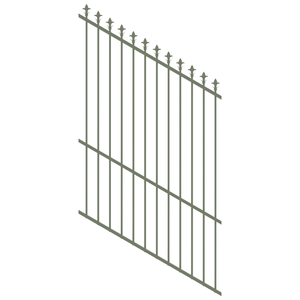 ProtectorAl 0350-1200W x 1800H Pale Eucalypt Spear Top Pool Fence Panel Raked 16-30º