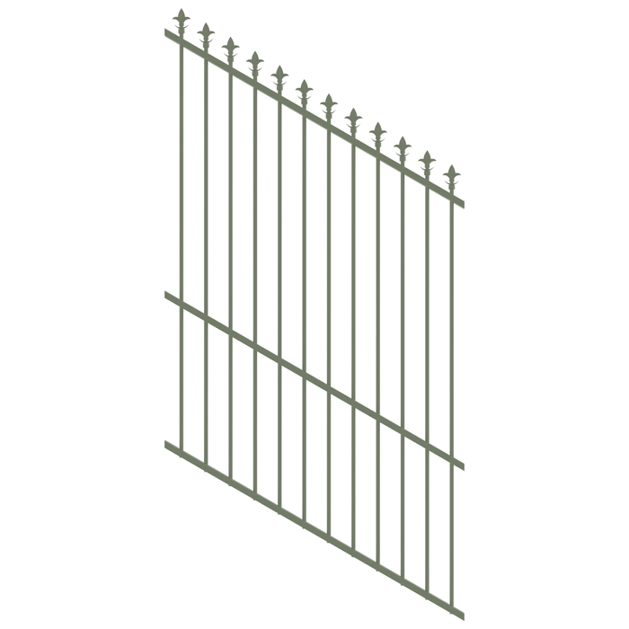 ProtectorAl 0350-1200W x 1800H Pale Eucalypt Spear Top Pool Fence Panel Raked 16-30º