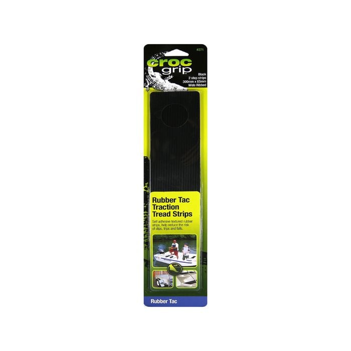 Croc Grip Black Traction Tread Step Strips - 2 Pack