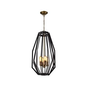 CLA Lighting GAMBA Wide/Narrow Angular Cage Pendant Light - Narrow Antique Brass