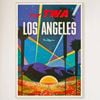 Galrie Vintage Los Angeles United States Airlines Travel Poster for Home Decor, Wood Frame, A2 42 x 60cm (16 x 24inch)