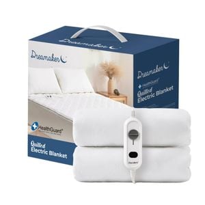 Dreamaker HealthGuard Quilted Electric Blanket King Single | Overheat Protection, Hypoallergenic & Antimicrobial Heated Topper